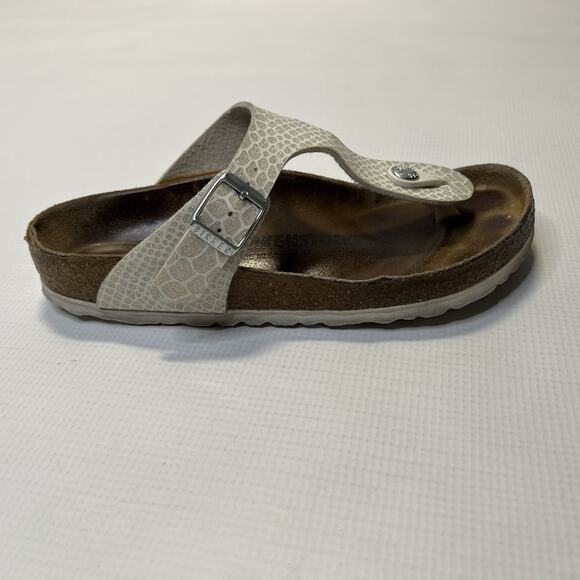 Birkenstock Gizeh Women Slip On Sandals Snake Skin Metallic Size 36 EU / 5 US - Picture 13 of 14